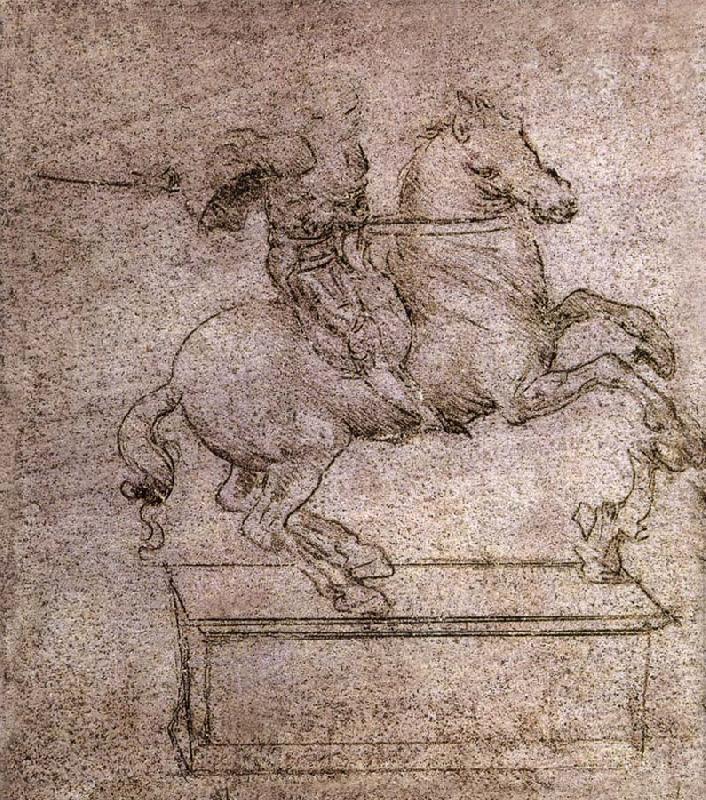 LEONARDO da Vinci Study fur the Sforza-Reiterstandbild Spain oil painting art
